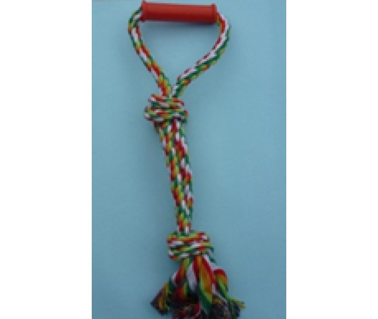 Rope Pull Toy - Handle & 3 Knots